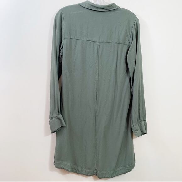 A New Day Army Green Long Sleeve Shirt Dress - Picture 4 of 4
